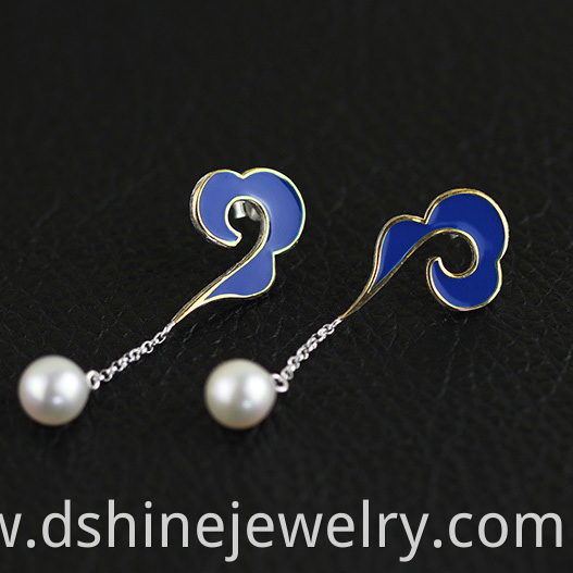 Sterling Silver Drop Pearl Earrings